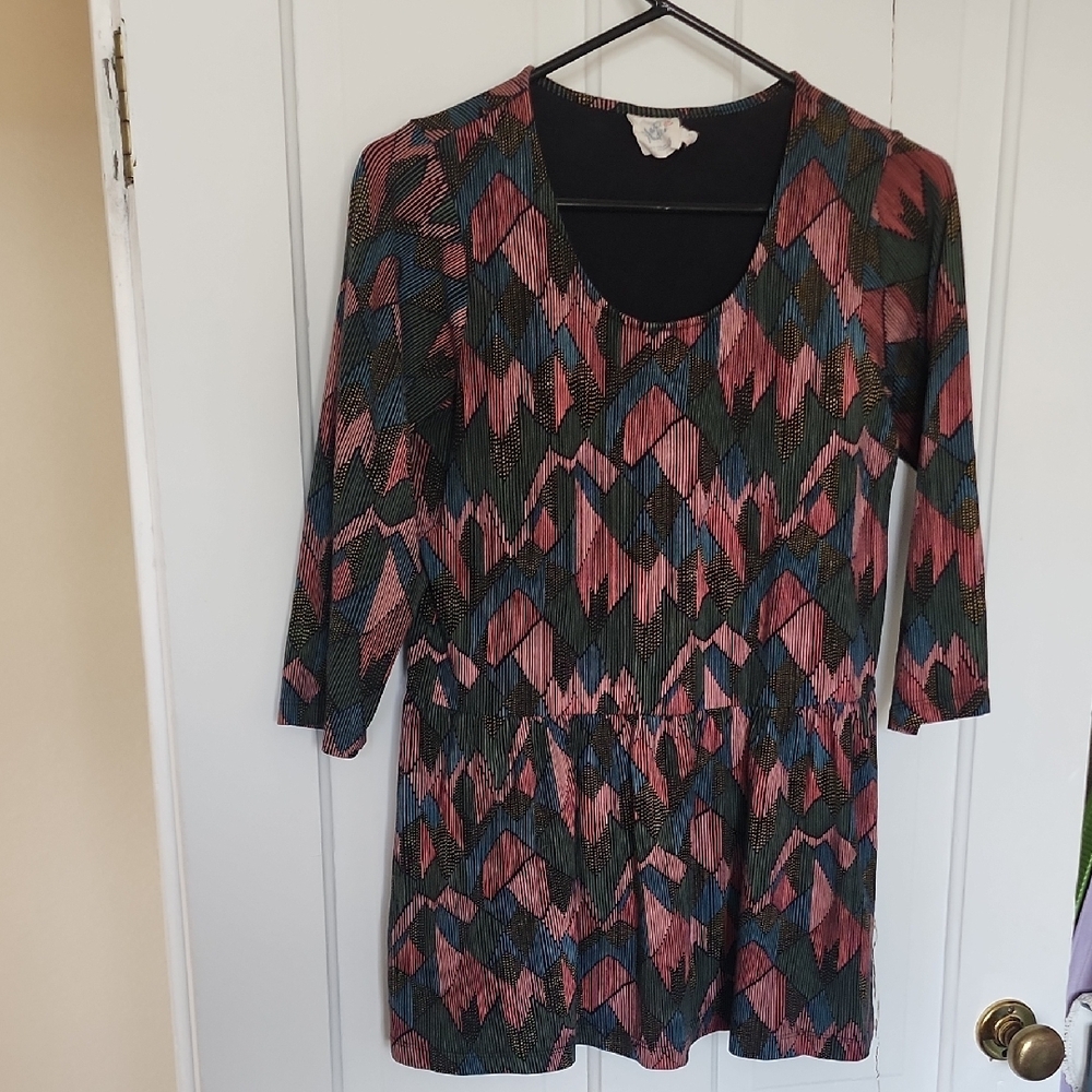 Mata Traders Geometric Patterned Tunic Top